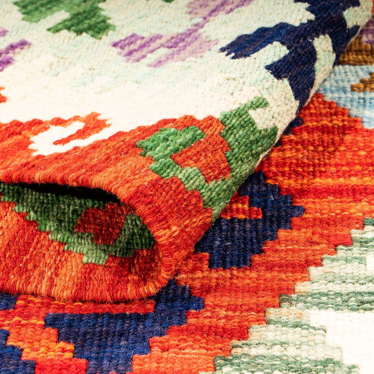 Kelim tapijt - Splash - 148 x 104 cm - roest