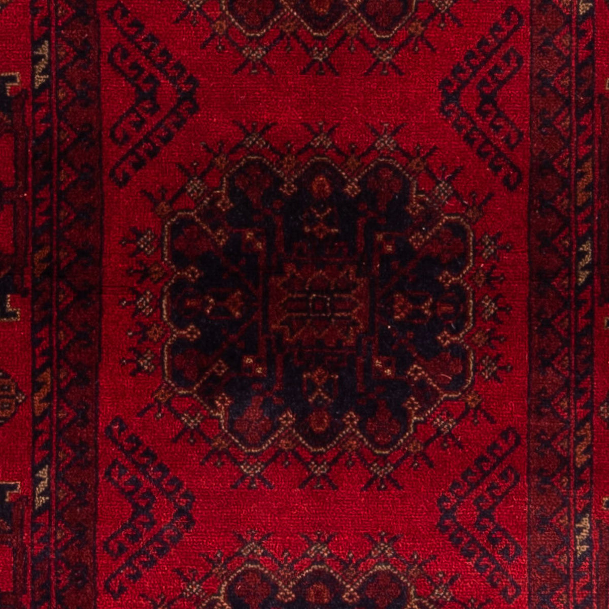 Loper Afghaans tapijt - Kunduz - 295 x 82 cm - donkerrood