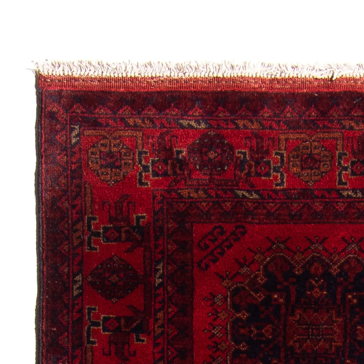 Loper Afghaans tapijt - Kunduz - 295 x 82 cm - donkerrood