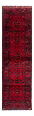 Loper Afghaans tapijt - Kunduz - 299 x 82 cm - donkerrood