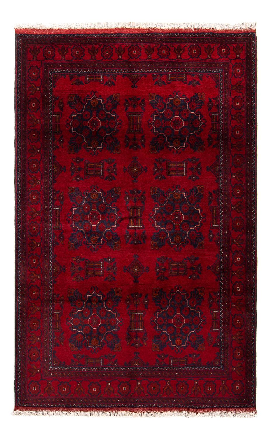 Afghaans tapijt - Kunduz - 219 x 126 cm - donkerrood