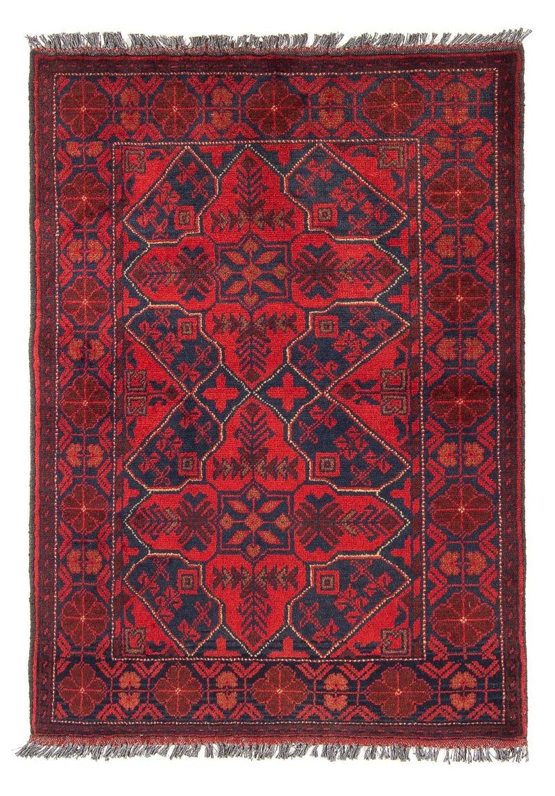 Afghaans tapijt - Kunduz - 125 x 78 cm - donkerrood