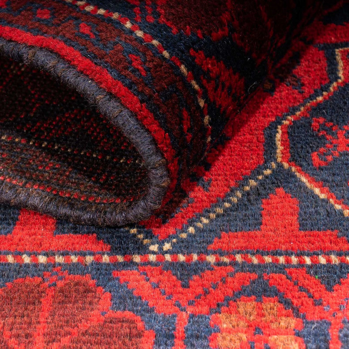 Afghaans tapijt - Kunduz - 125 x 78 cm - donkerrood