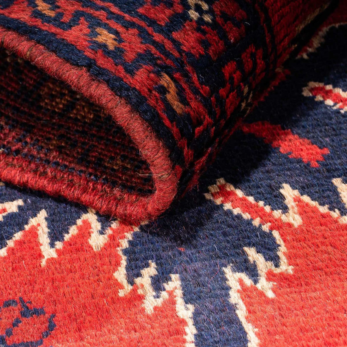 Afghaans tapijt - Kunduz - 98 x 49 cm - donkerrood