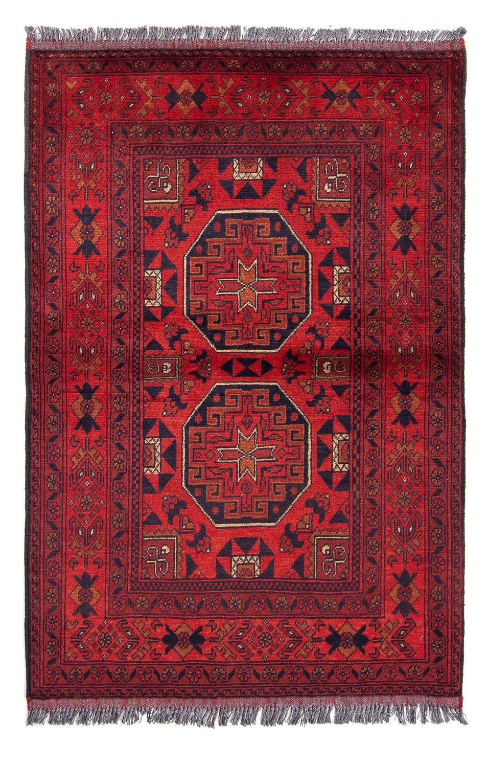 Afghaans tapijt - Kunduz - 146 x 102 cm - donkerrood