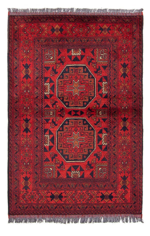 Afghaans tapijt - Kunduz - 146 x 102 cm - donkerrood