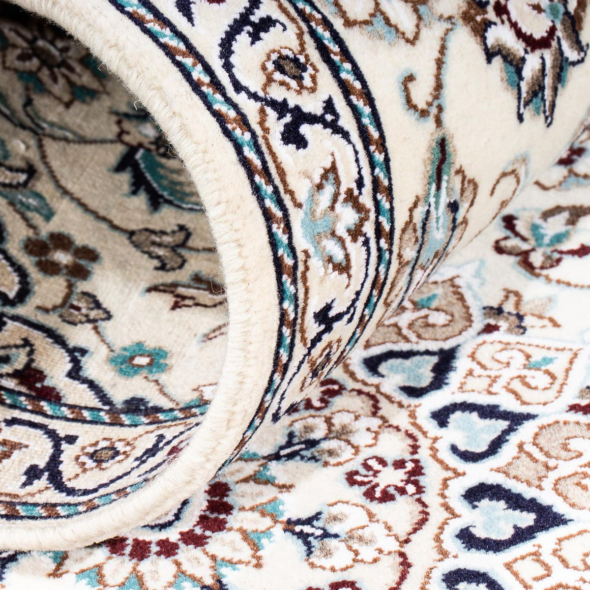 Loper Perzisch tapijt - Nain - Koninklijk - 200 x 62 cm - beige