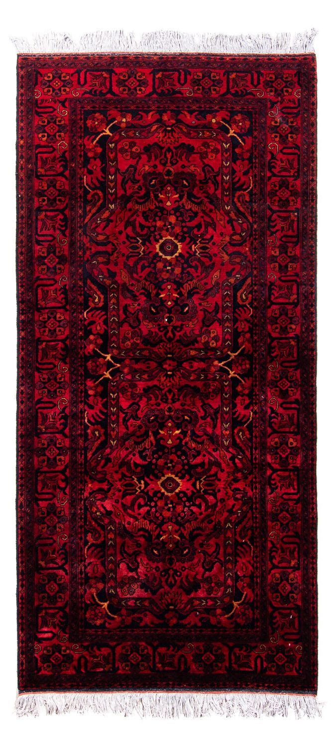 Afghaans tapijt - Kunduz - 203 x 102 cm - donkerrood