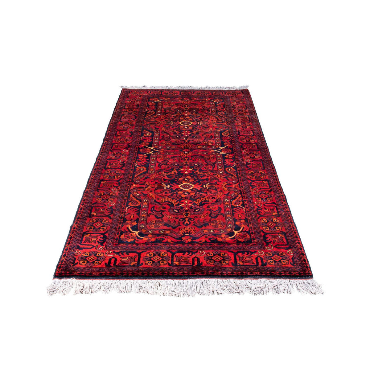 Afghaans tapijt - Kunduz - 203 x 102 cm - donkerrood