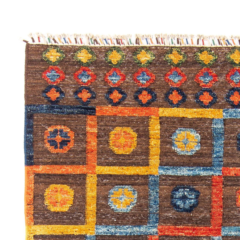 Kelim tapijt - Splash - 191 x 128 cm - bruin