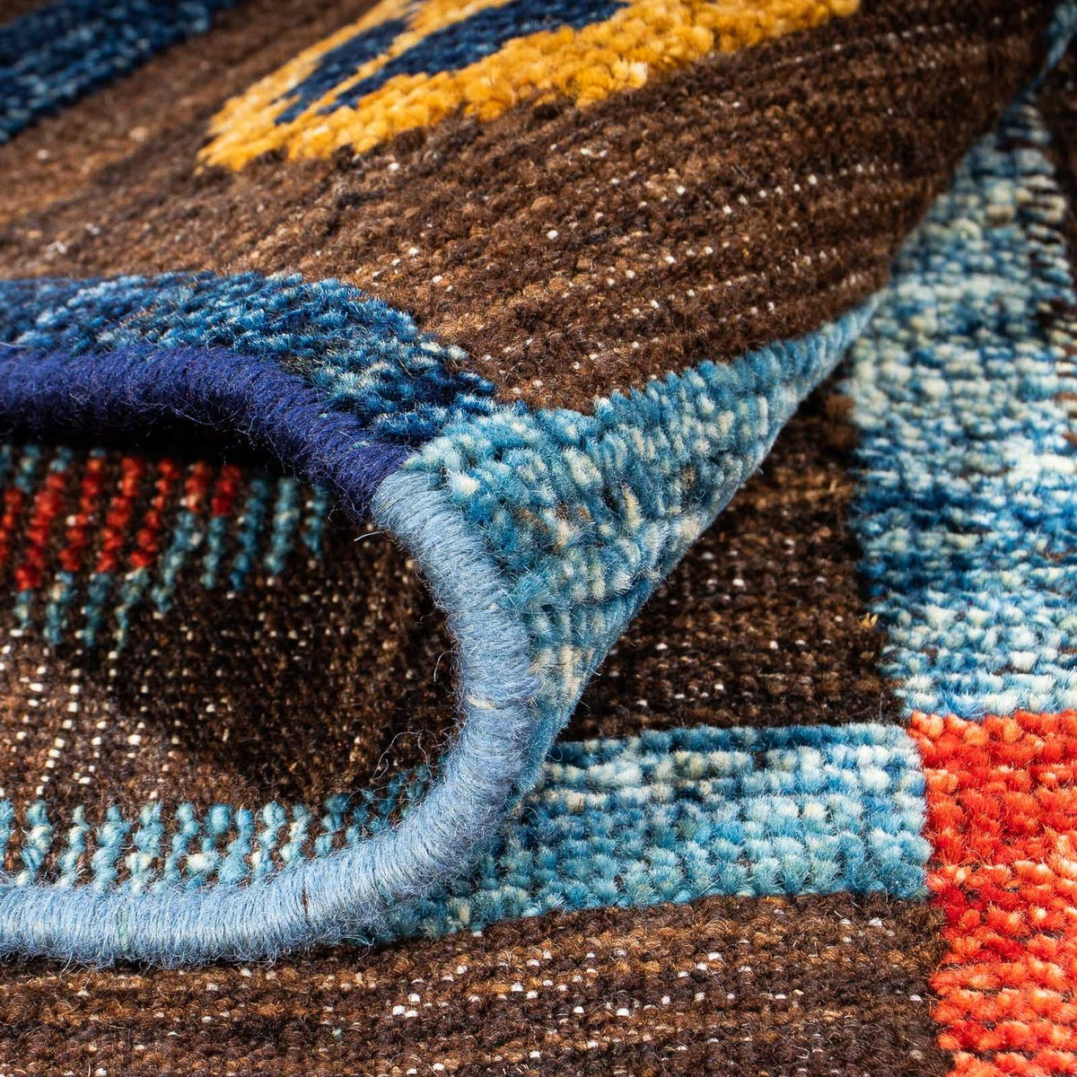 Kelim tapijt - Splash - 191 x 128 cm - bruin