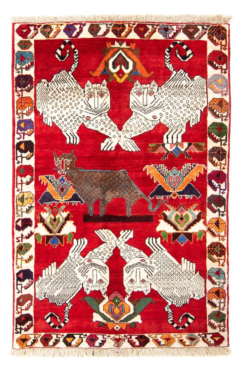 Perzisch Tapijt - Nomadisch - 204 x 135 cm - donkerrood