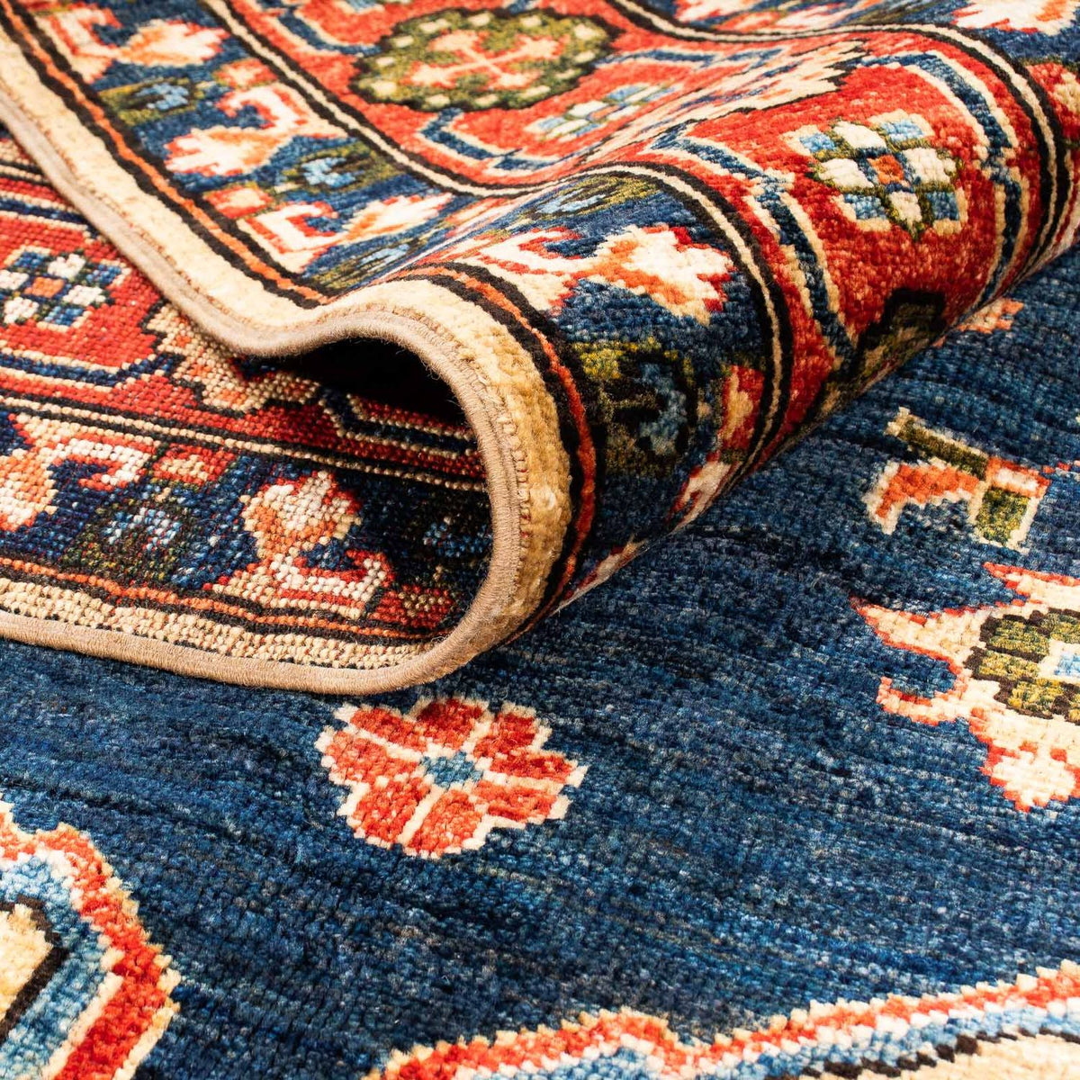 Afghaans tapijt - 200 x 152 cm - donkerblauw