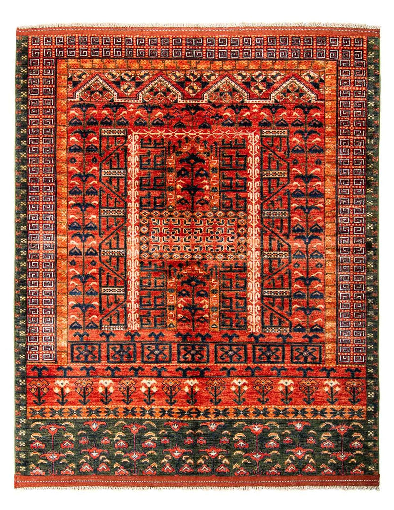 Afghaans tapijt - 196 x 158 cm - rood