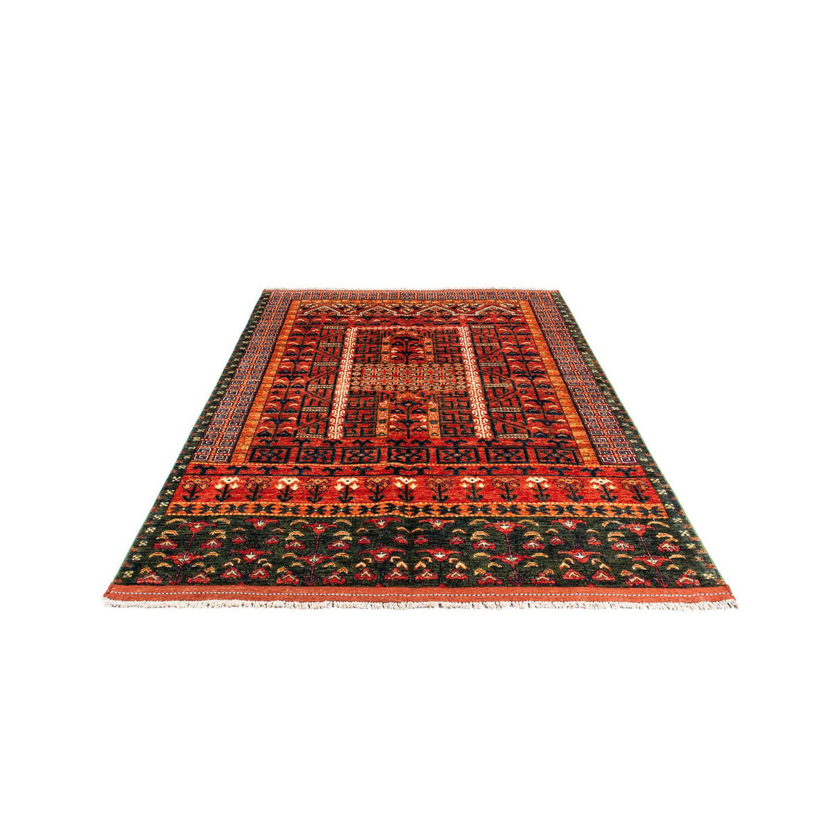 Afghaans tapijt - 196 x 158 cm - rood