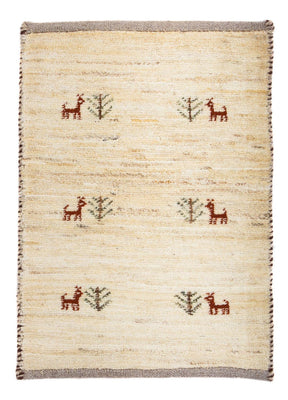 Gabbeh Tapijt - Loribaft Perzisch - 60 x 40 cm - beige