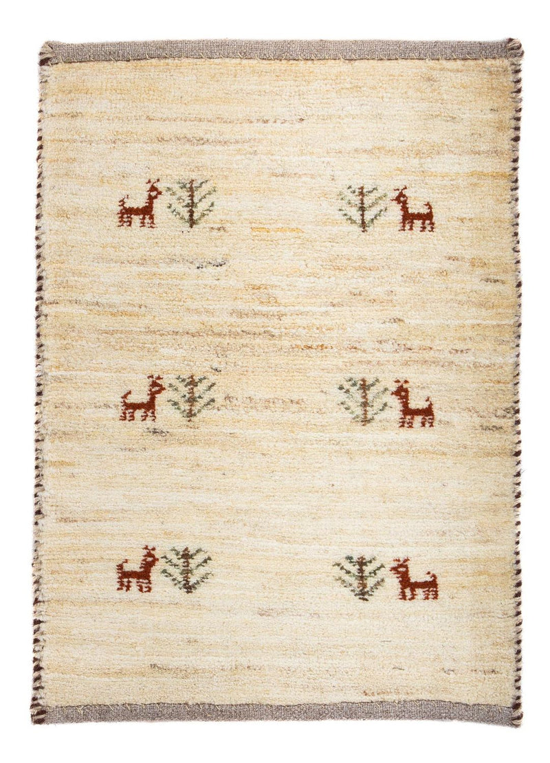 Gabbeh Tapijt - Loribaft Perzisch - 60 x 40 cm - beige