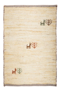 Gabbeh Tapijt - Loribaft Perzisch - 60 x 40 cm - beige