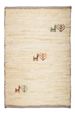 Gabbeh Tapijt - Loribaft Perzisch - 60 x 40 cm - beige