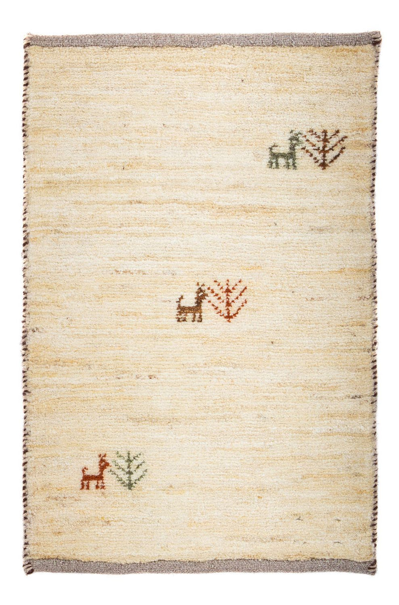 Gabbeh Tapijt - Loribaft Perzisch - 60 x 40 cm - beige