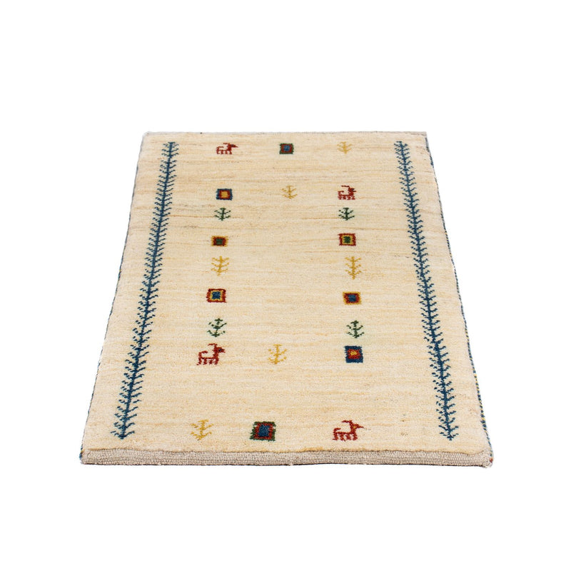 Gabbeh Tapijt - Loribaft Perzisch - 87 x 51 cm - beige