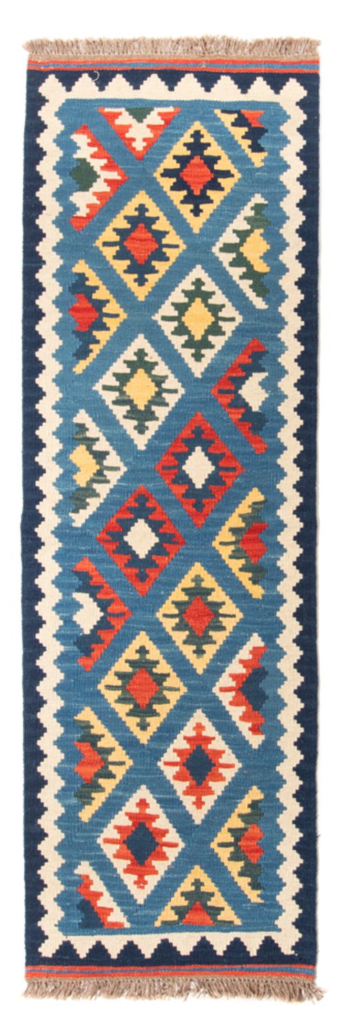 Loper Kelim tapijt - Oosters - 204 x 62 cm - blauw