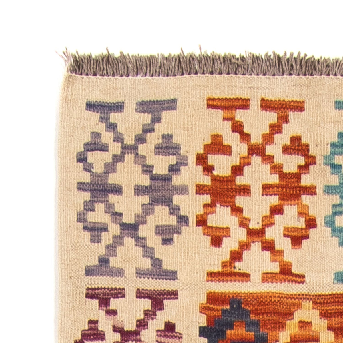 Loper Kelim tapijt - Splash - 302 x 83 cm - veelkleurig