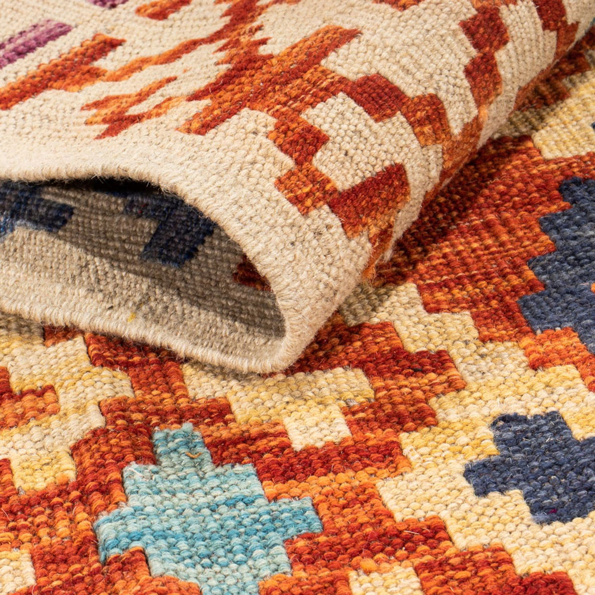 Loper Kelim tapijt - Splash - 302 x 83 cm - veelkleurig