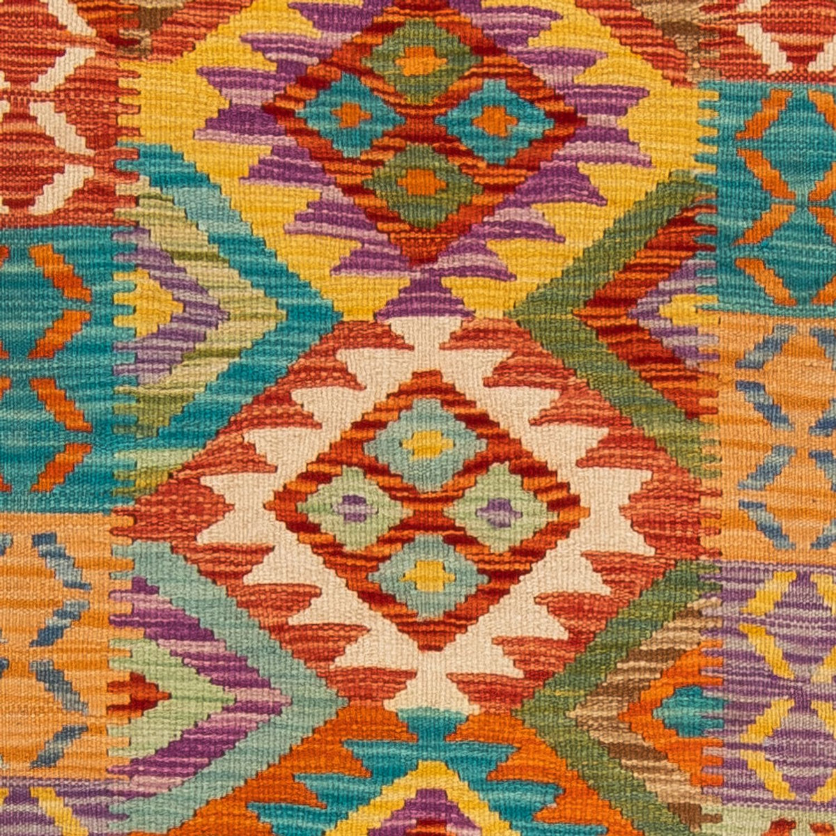 Loper Kelim tapijt - Splash - 210 x 83 cm - veelkleurig