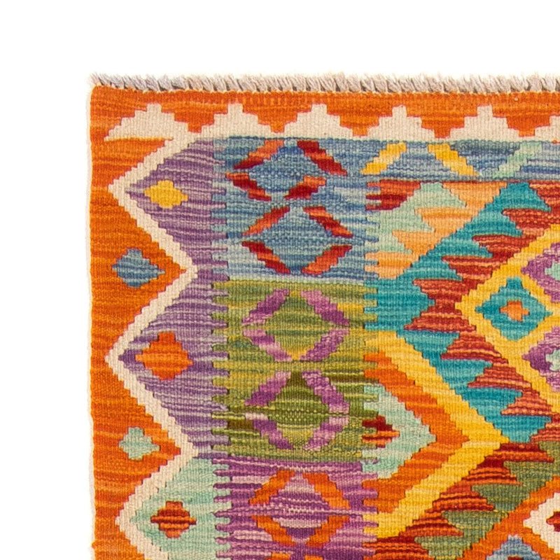 Loper Kelim tapijt - Splash - 210 x 83 cm - veelkleurig