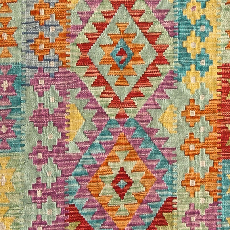 Loper Kelim tapijt - Splash - 309 x 84 cm - veelkleurig