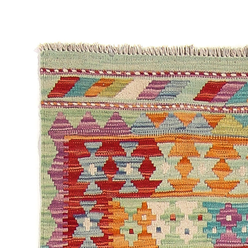 Loper Kelim tapijt - Splash - 309 x 84 cm - veelkleurig