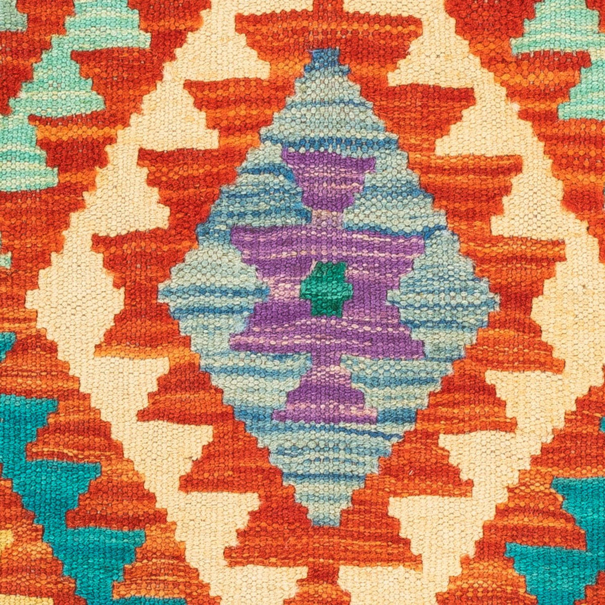 Kelim tapijt - Splash vierkant  - 52 x 50 cm - veelkleurig