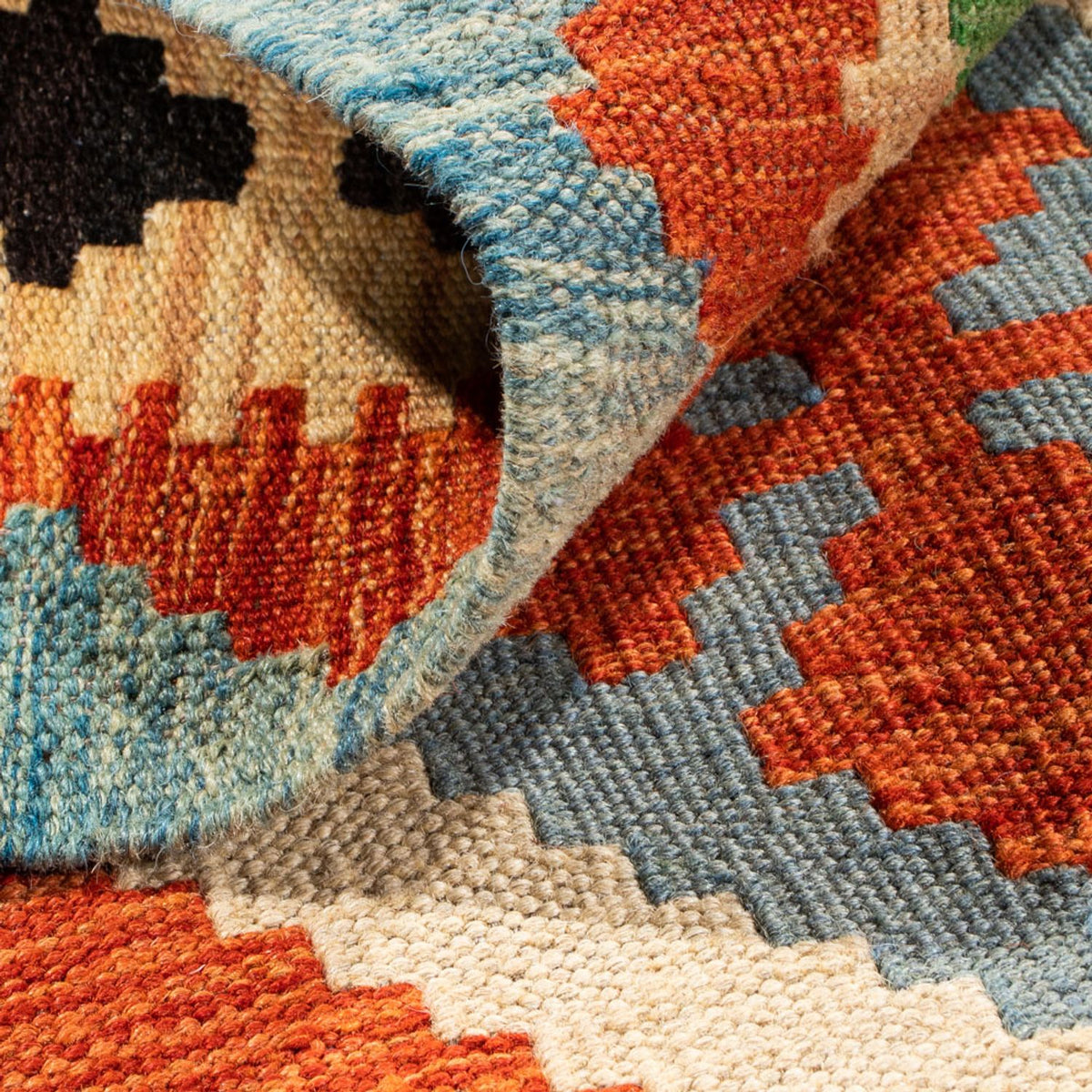 Kelim tapijt - Splash - 89 x 63 cm - veelkleurig