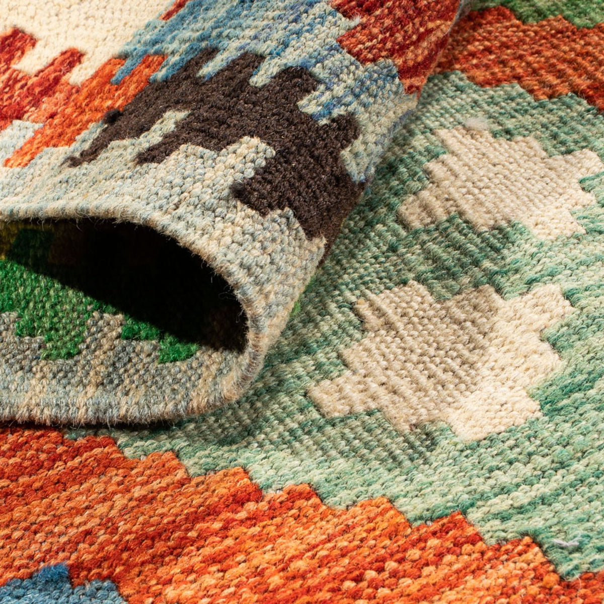 Kelim tapijt - Splash - 89 x 63 cm - veelkleurig