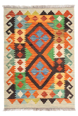 Kelim tapijt - Splash - 89 x 63 cm - veelkleurig