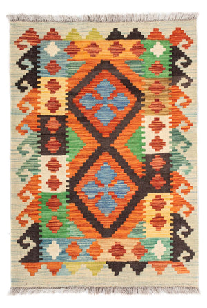 Kelim tapijt - Splash - 89 x 63 cm - veelkleurig