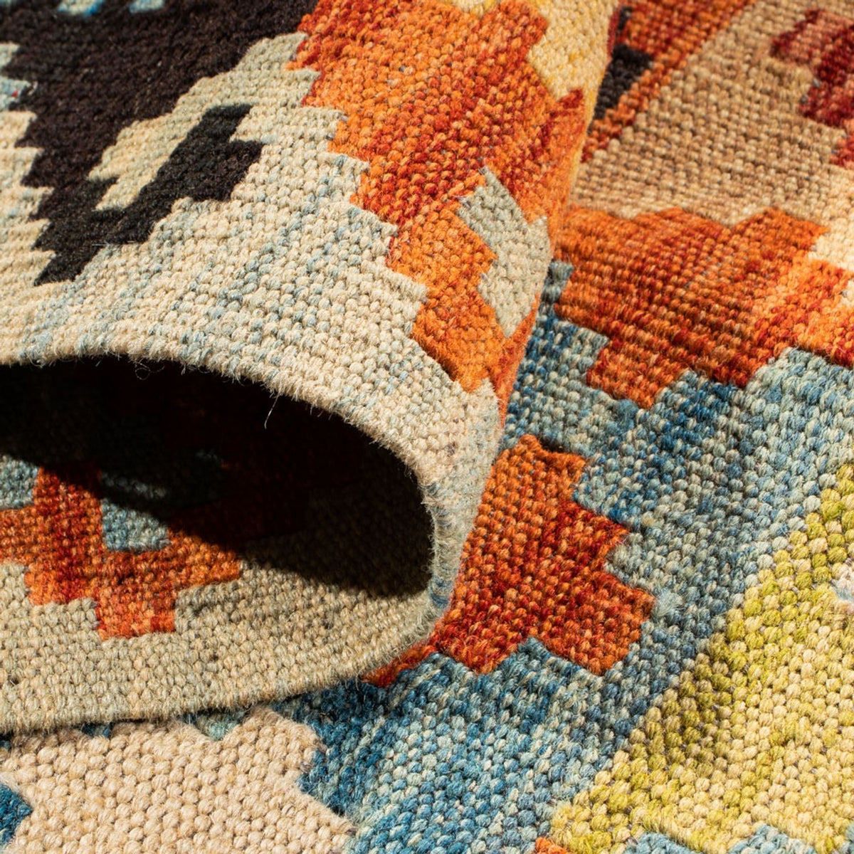 Kelim tapijt - Splash - 89 x 63 cm - veelkleurig