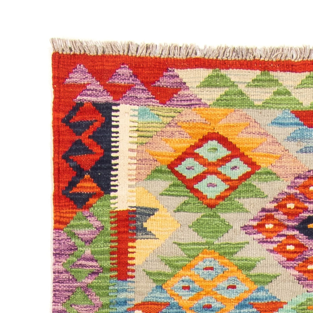 Loper Kelim tapijt - Splash - 195 x 75 cm - veelkleurig