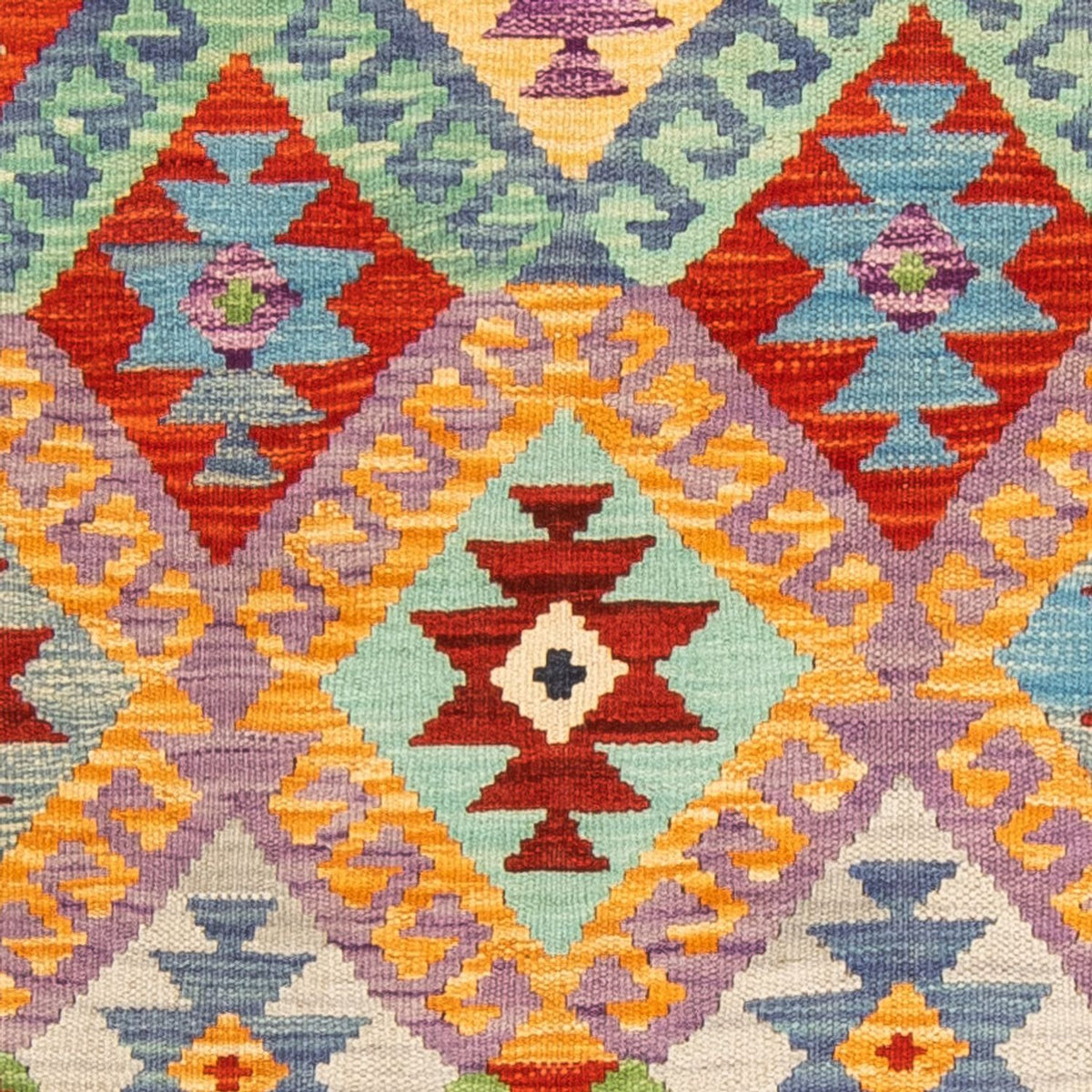 Loper Kelim tapijt - Splash - 204 x 79 cm - veelkleurig