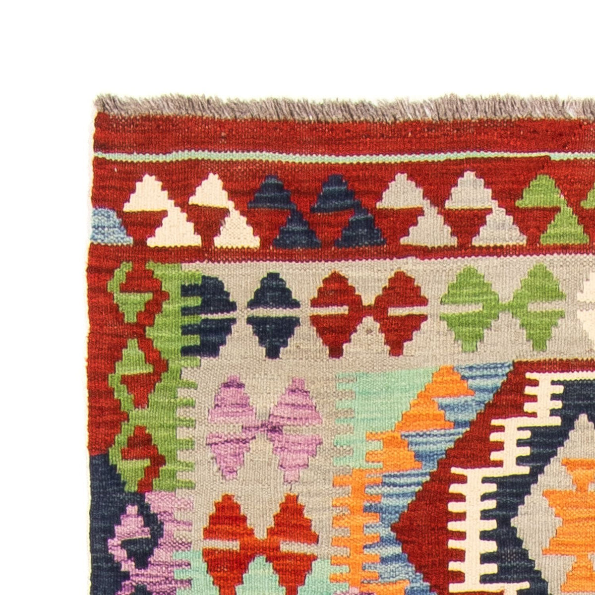 Loper Kelim tapijt - Splash - 208 x 86 cm - veelkleurig