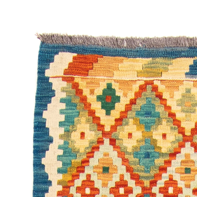 Loper Kelim tapijt - Splash - 297 x 80 cm - veelkleurig