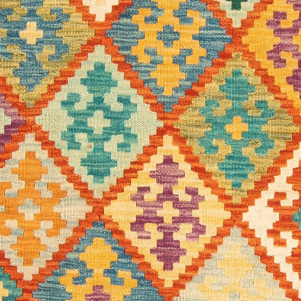 Loper Kelim tapijt - Splash - 297 x 86 cm - veelkleurig