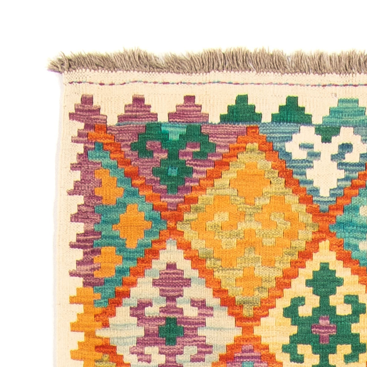 Loper Kelim tapijt - Splash - 297 x 86 cm - veelkleurig