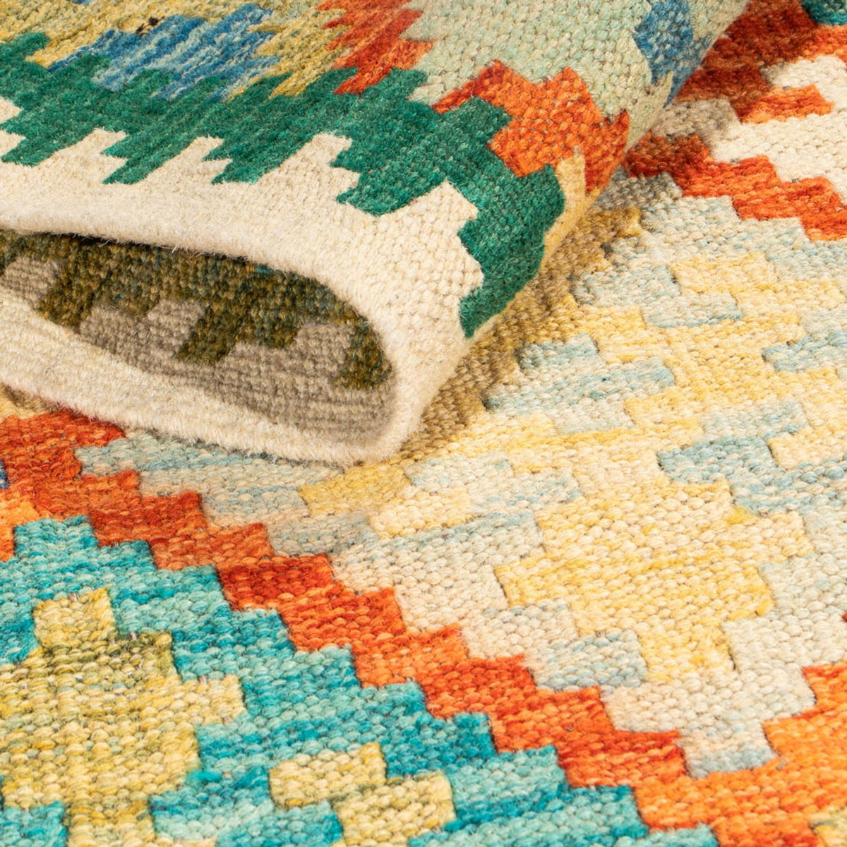 Loper Kelim tapijt - Splash - 297 x 86 cm - veelkleurig