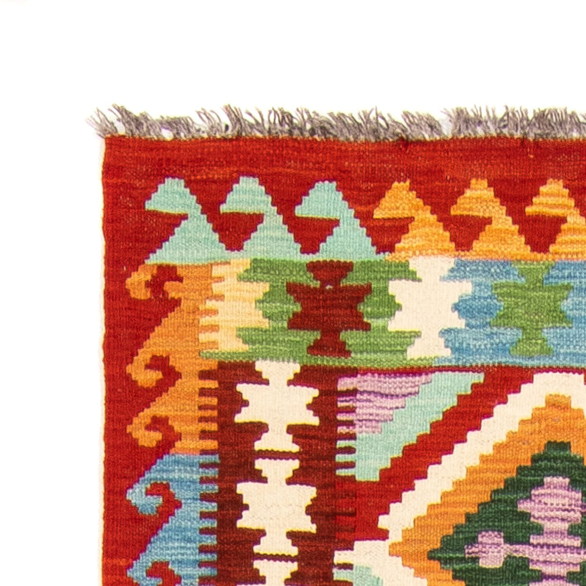 Loper Kelim tapijt - Splash - 292 x 80 cm - veelkleurig