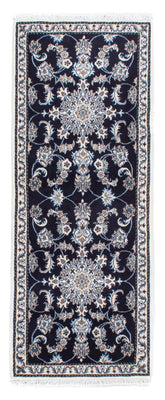 Loper Perzisch tapijt - Nain - 196 x 76 cm - donkerblauw