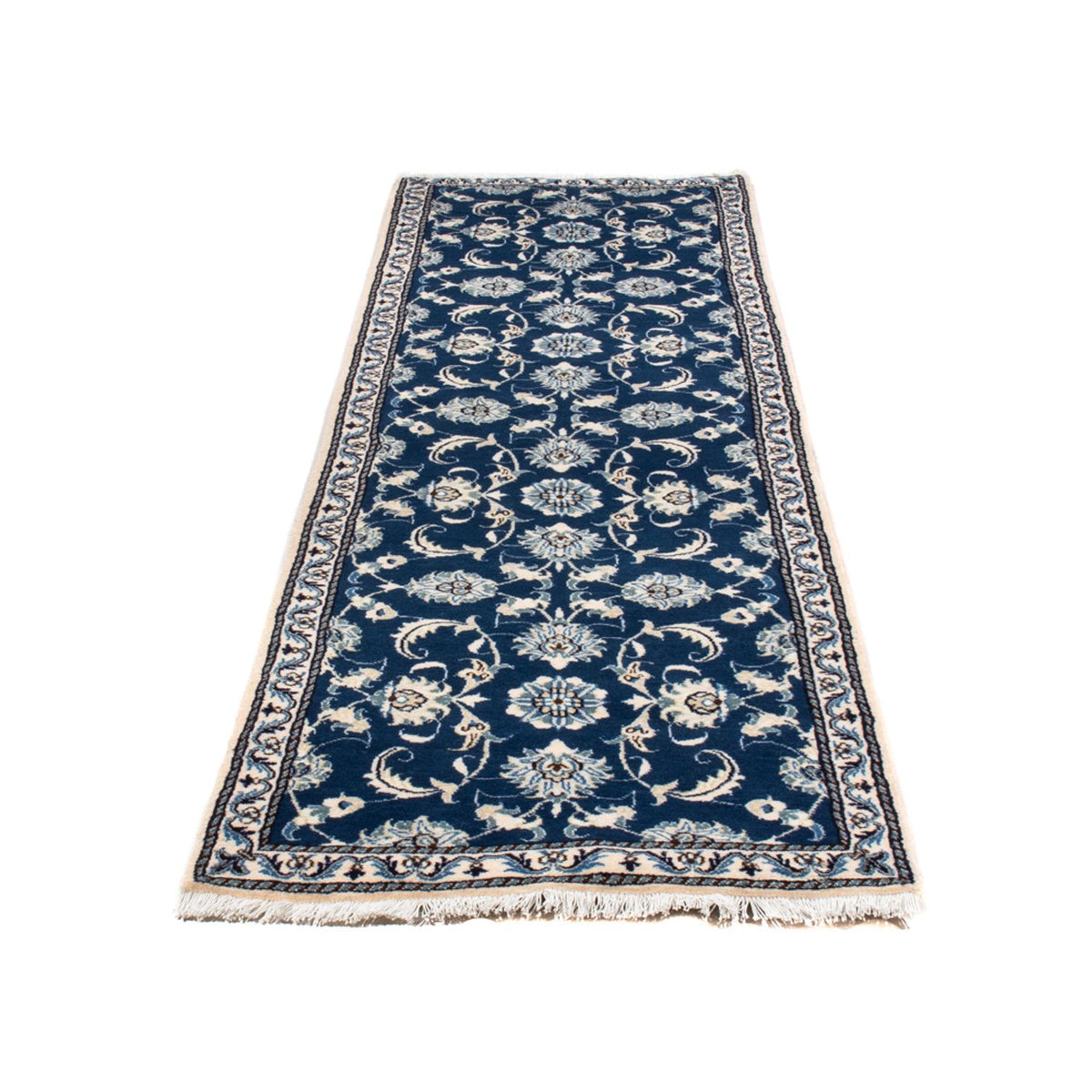 Loper Perzisch tapijt - Nain - 254 x 79 cm - donkerblauw