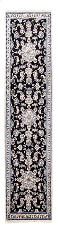 Loper Perzisch tapijt - Nain - 297 x 79 cm - donkerblauw