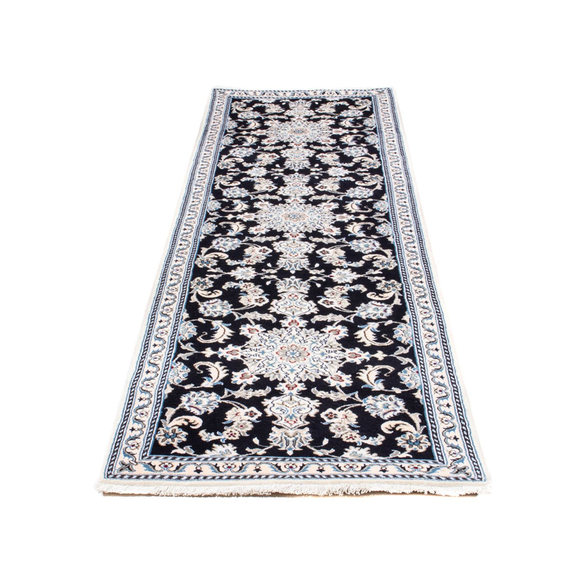 Loper Perzisch tapijt - Nain - 297 x 79 cm - donkerblauw